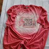 Gnome for the Holidays bleached t-shirt