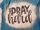Pray Hard bleached t-shirt
