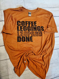 Coffee Leggings Leopard Done t-shirt