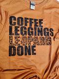 Coffee Leggings Leopard Done t-shirt