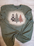 Leopard Christmas trees bleached t-shirt