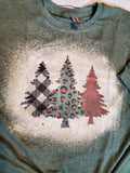 Leopard Christmas trees bleached t-shirt