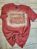 Merry Christmas bleached t-shirt