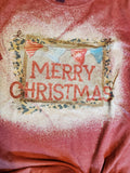 Merry Christmas bleached t-shirt